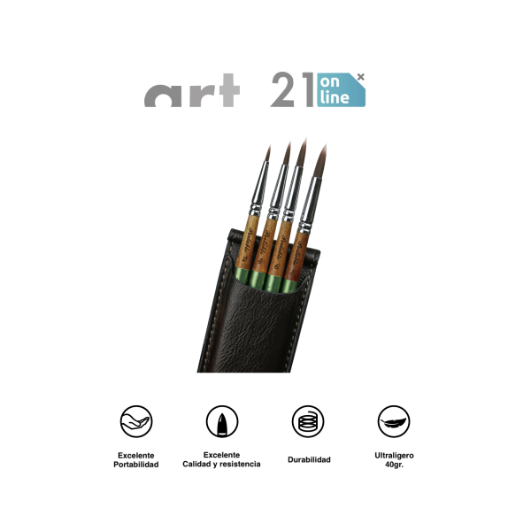 HEREND SET VIAJE ULTRALIGERO. 4 Pinceles Sintéticos