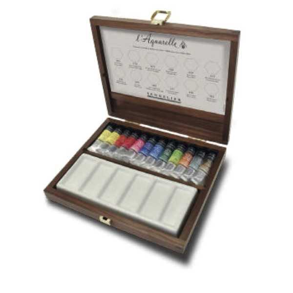 Acuarela Sennelier Caja lujo 12 colores 10 ml.