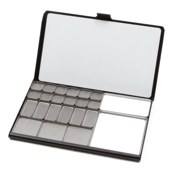 Caja Paleta de Bolsillo Art Toolkit Folio NEGRA (135x86x7mm.) Inoxidable Imantada con 23 Godets Surtidos