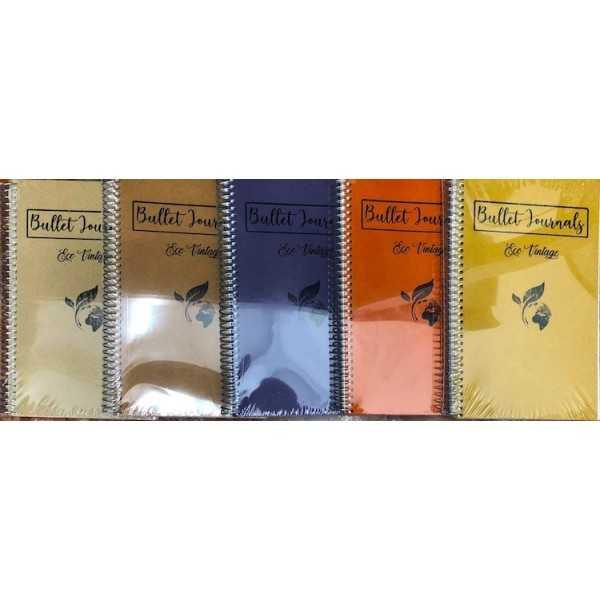 Cuaderno Espiral Eco-Vintage Bullet Journal. 13x21cm. 100gr. 80 Hojas