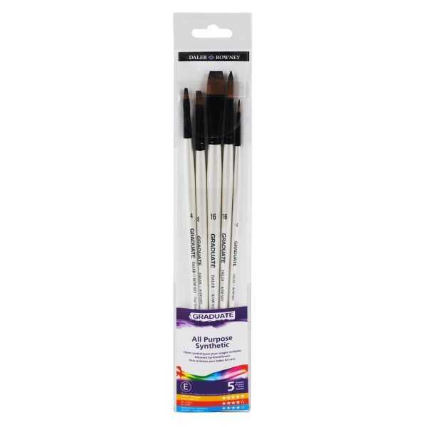 Daler-Rowney Graduate Set de 5 Pinceles Sintéticos Mango Largo