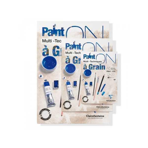 Clairefontaine Paint’ON Bloc de Papel Multitécnica con Grano 250 g/m²