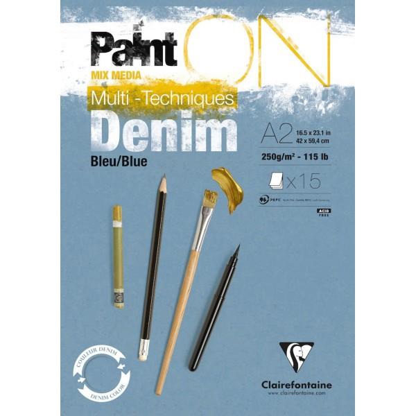 Clairefontaine PaintON Bloc Papel Multitécnicas 250 g Azul Denim