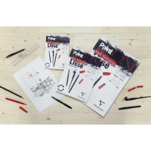 Clairefontaine Paint’ON Hojas de Papel Multitécnica Blanco Liso 250 g/m²