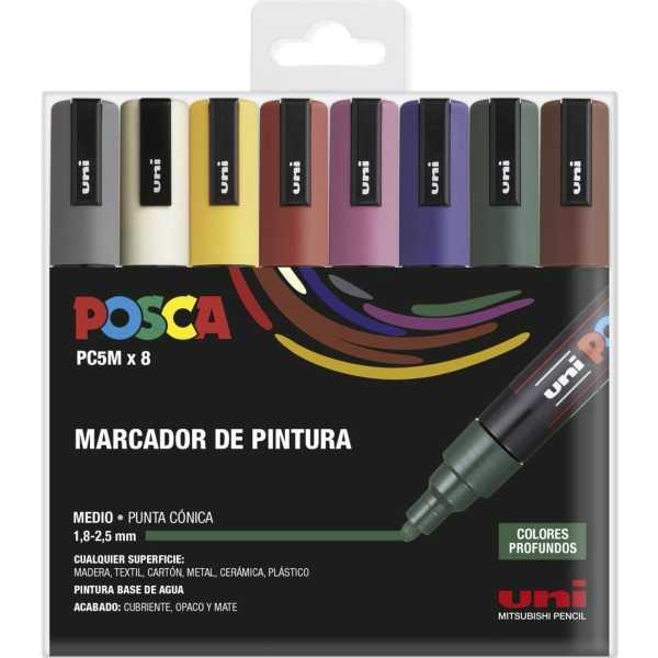 POSCA Set PC-5M Deep Colours 8 rotuladores 1,8-2,5 mm