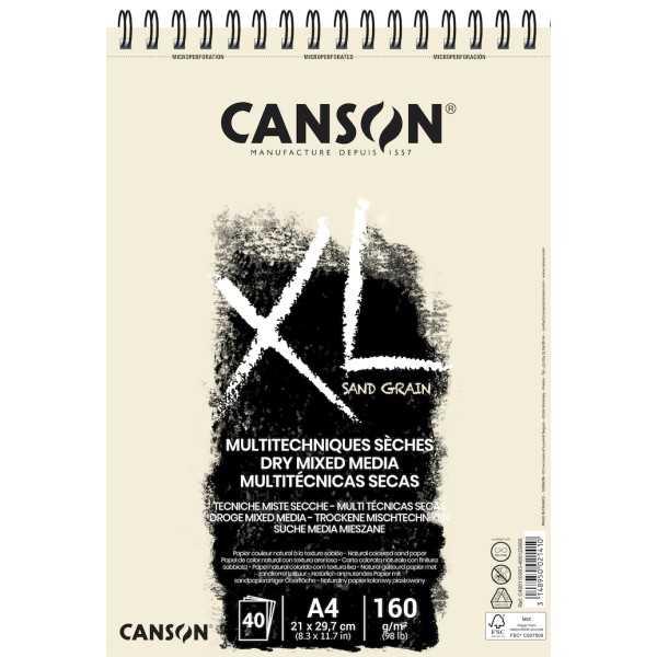 Bloc CANSON XL Sand Grain Blanco Natural