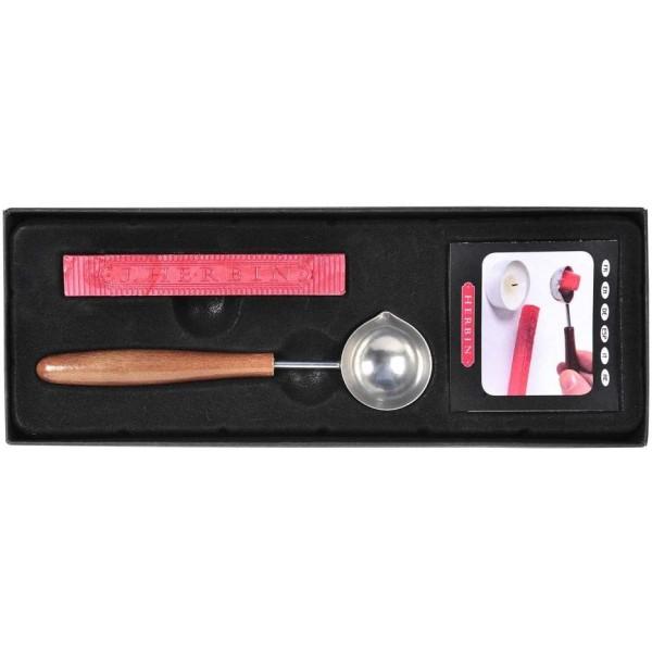 Set de Cuchara y lacre Rojo Herbin