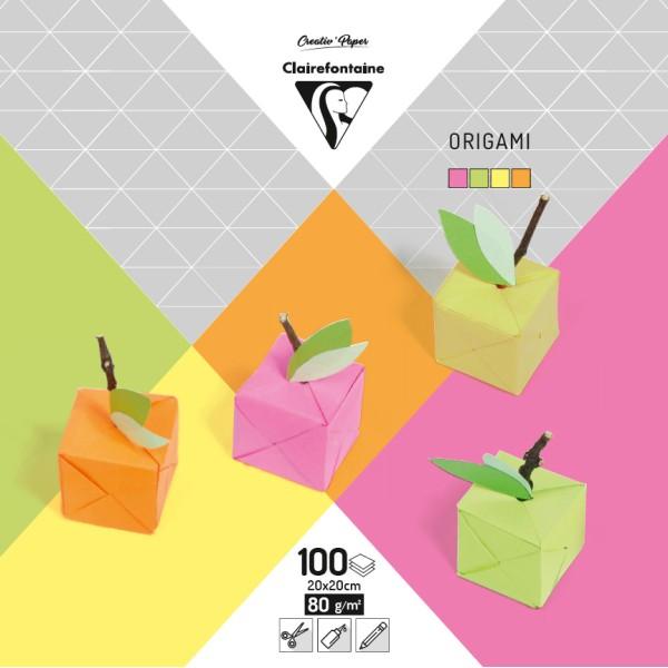 Papel de Origami 20x20cm. 80gr 100Hojas - Colores Neón