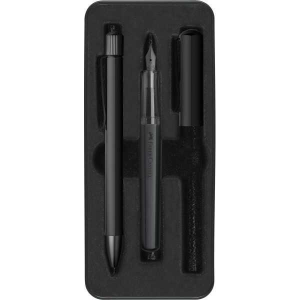 Set Faber Castell Pluma y Bolígrafo Hexo Negro Mate