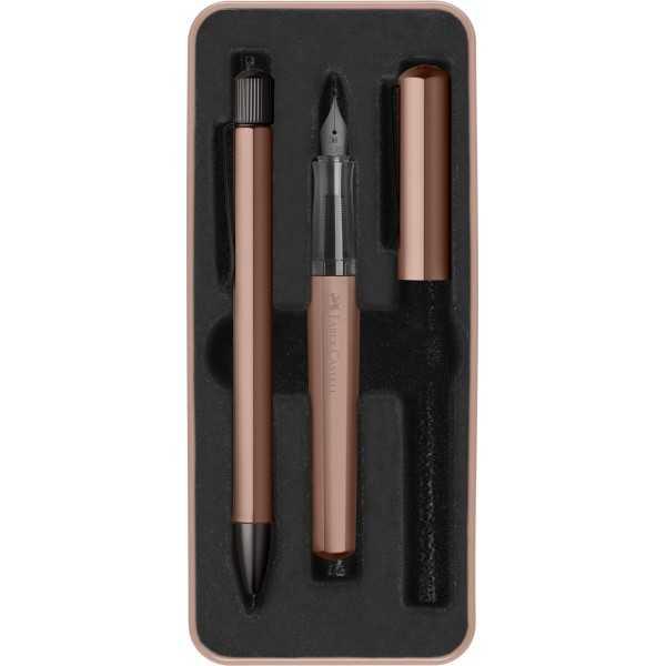 Set Faber Castell Pluma y Bolígrafo Hexo Bronce