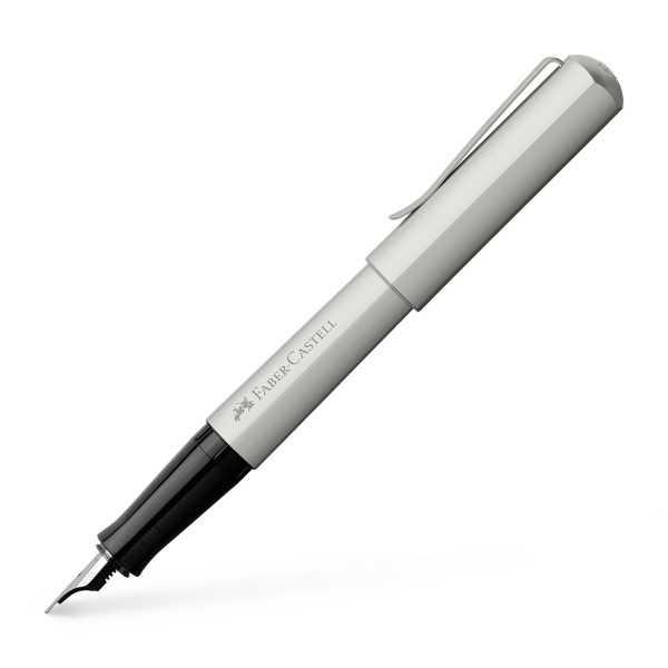 Pluma Estilográfica Faber Castell Hexo Plateado Mate