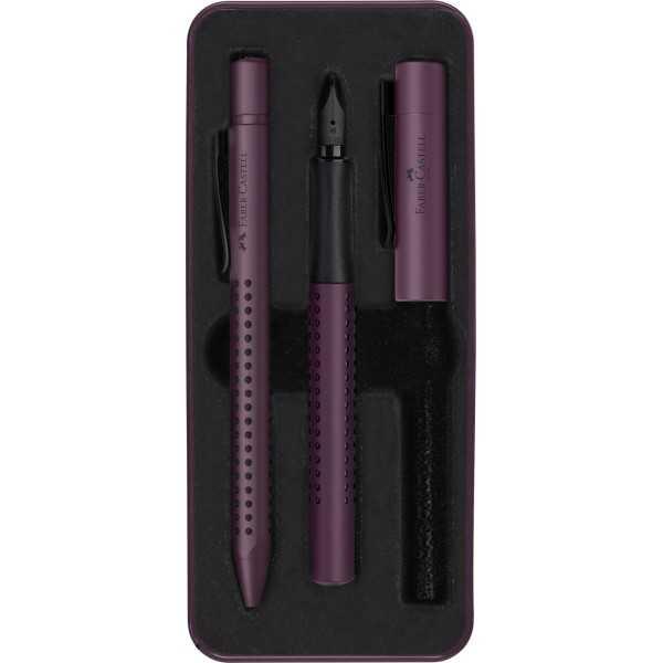 Set Faber Castell Pluma y Bolígrafo Grip Berry