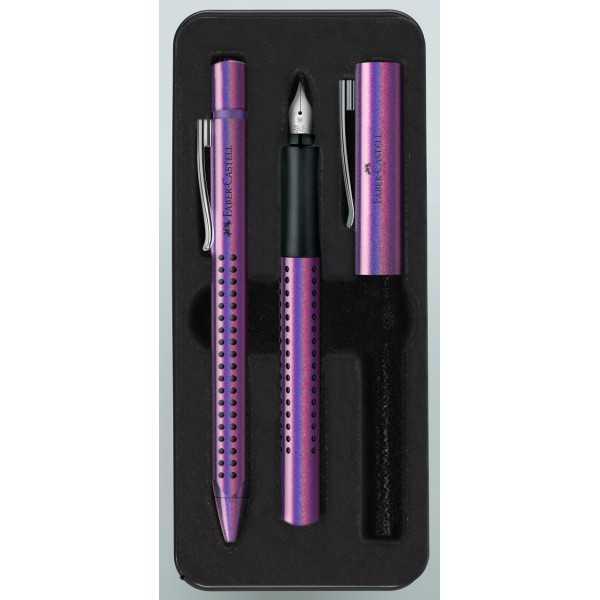 Set Faber Castell Pluma y Bolígrafo Grip Edicion Glam Violet