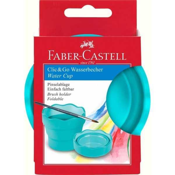 Vaso Faber Castell Click&Go Turquesa