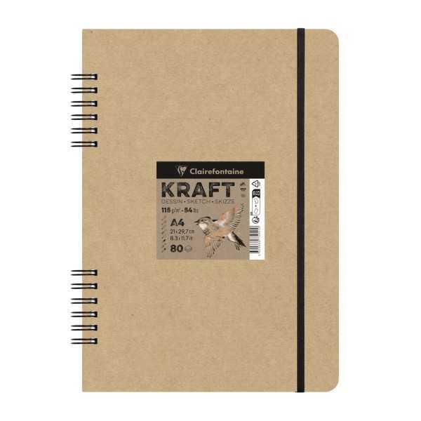 CLAIREFONTAINE Bloc de Dibujo KRAFT  Espiral