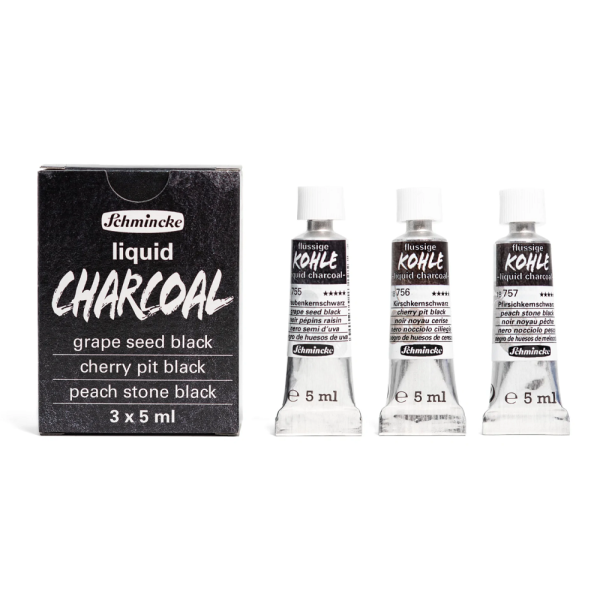 SCHMINCKE CARBONCILLO LÍQUIDO. 3 TONOS 5 ml