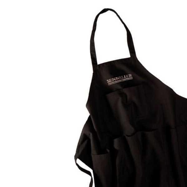 Delantal de algodón negro Sennelier