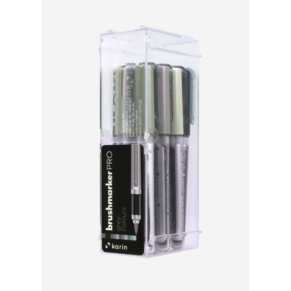 Set 12 Rotuladores KARIN Brushmarker PRO Set GRISES