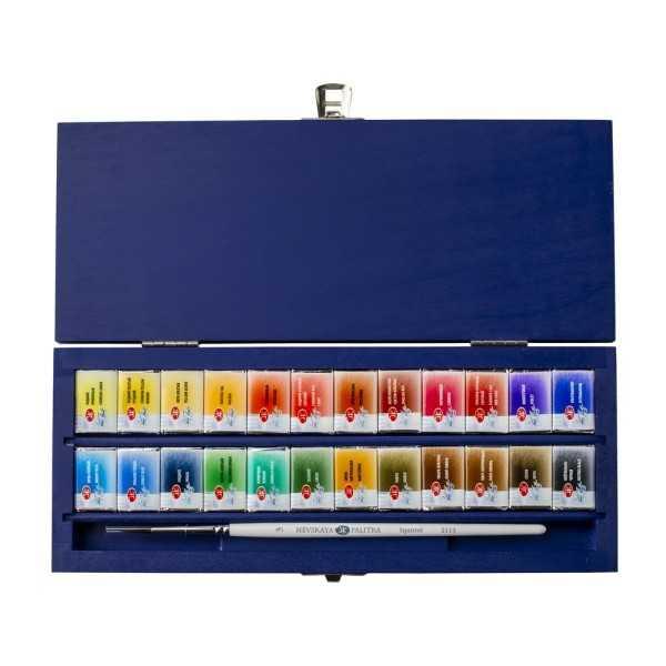 Acuarela White Nights. Caja madera 24 colores y pincel
