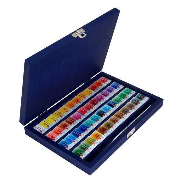 Acuarela White Nights. Caja madera 48 colores y pincel