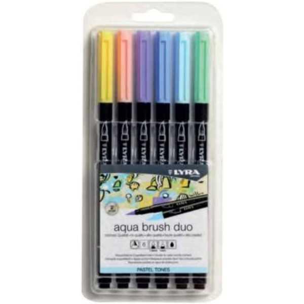 Rotuladores LYRA Aqua Brush Duo. Set de 6 Tonos Pastel