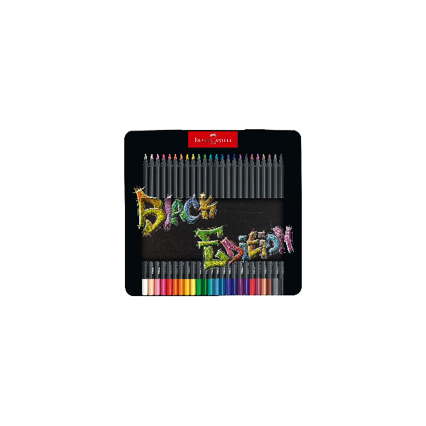 Estuche Metal Lápices Faber Castell Black Edition 24 Colores