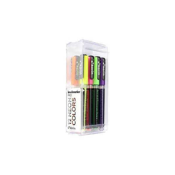 Set 12 Rotuladores KARIN Brushmarker PRO NEON