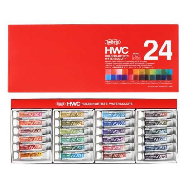 HOLBEIN Set de Acuarela 24 Colores Granulados 5ml.