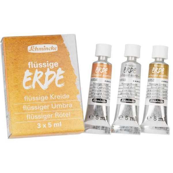 SCHMINCKE ERDE LIQUID EARTH - Set 3 tierras líquidas