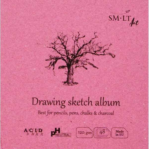 SM·LT Álbum Cosido Apertura 180º DIBUJO 14x14cm. 120gr. 48 Hojas