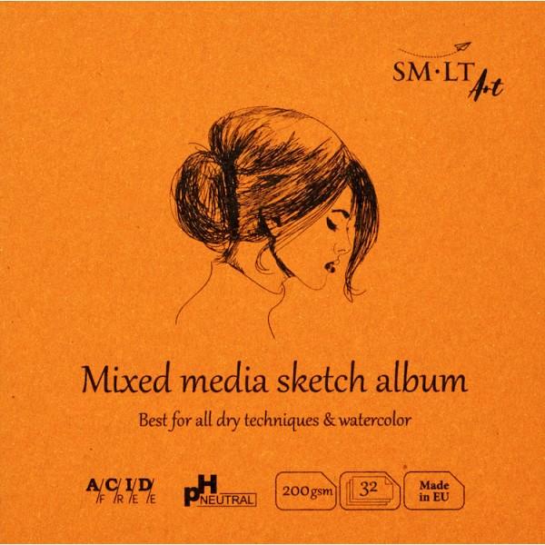 SM·LT Álbum Cosido Apertura 180º Multitécnicas 14x14cm. 200gr. 32 Hojas