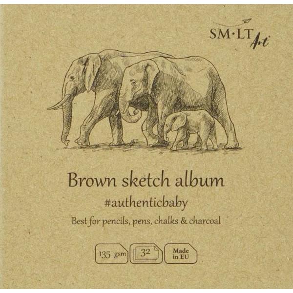 SM·LT Mini Álbum PAPEL MARRÓN 9x9cm. 135gr. 32 Hojas