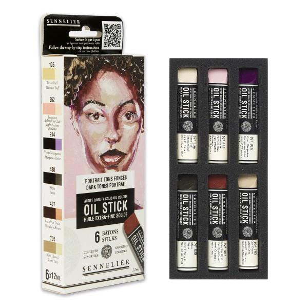Set Óleo en Barra Sennelier 6 Colores 12ml. RETRATO TONOS OSCUROS
