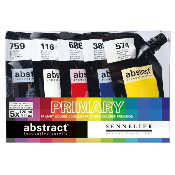 Set Acrílico SENNELIER Abstract 5 Colores Primarios 120ml.