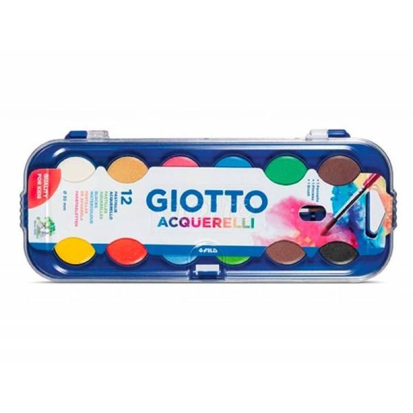 GIOTTO CAJA ACUARELA 12 COLORES + PINCEL