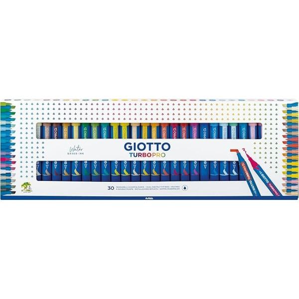 GIOTTO Rotulador Acuarelable Doble Punta Turbopro Caja Carton 30 Colores