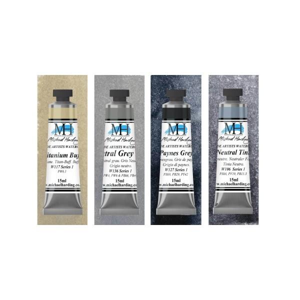 Set Acuarela Michael Harding 4 Tubos 15ml. Grey Essentials