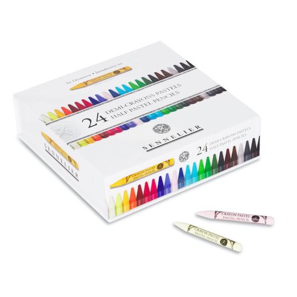 Sennelier – Lápiz Pastel Extra Pigmentado Set de 24 MEDIOS Colores Surtidos