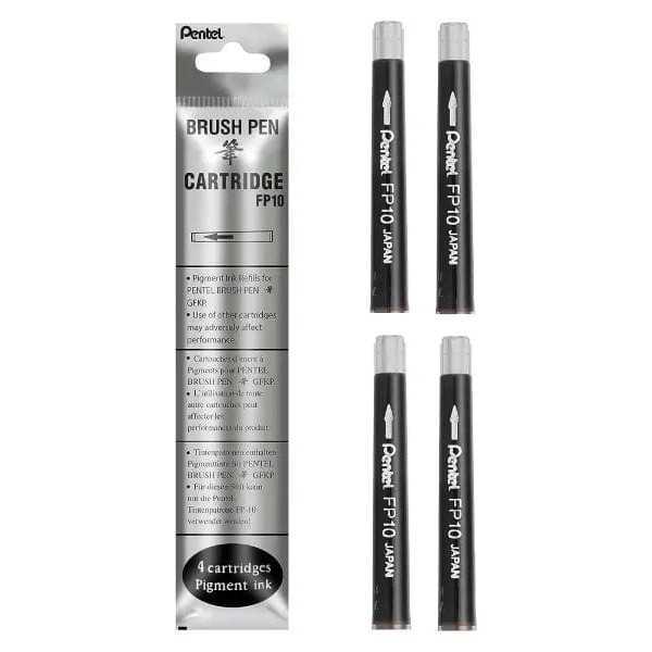 Recambio Cartuchos Pentel Pocket Brush 4 unidades