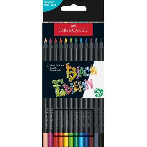 Estuche de 12 Lápices de Color Faber-Castell Black Edition