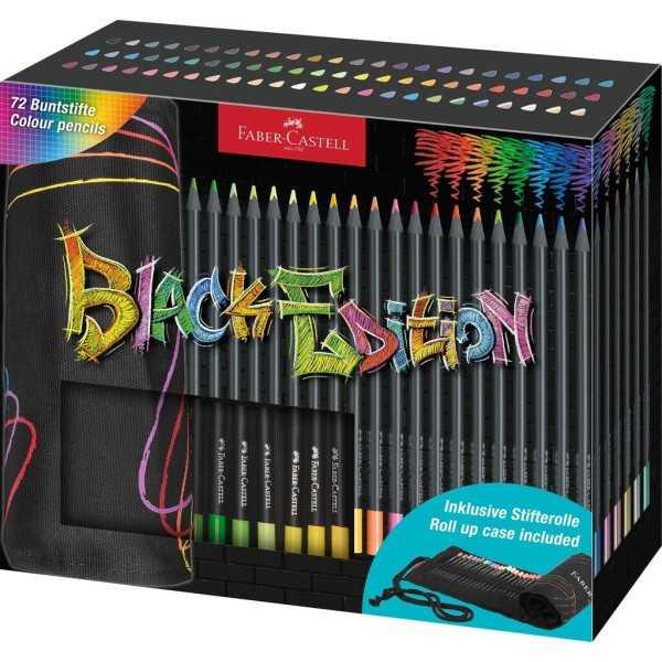 Estuche Enrollable con 72 Lápices de Color Faber-Castell Black Edition