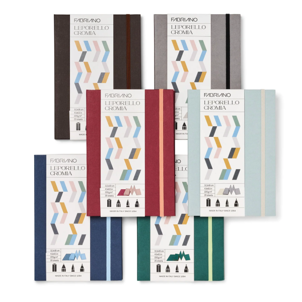 Cuaderno Leporello Cromia Fabriano – Papel 50% Algodón 220g (11,5 x 16,5 cm)