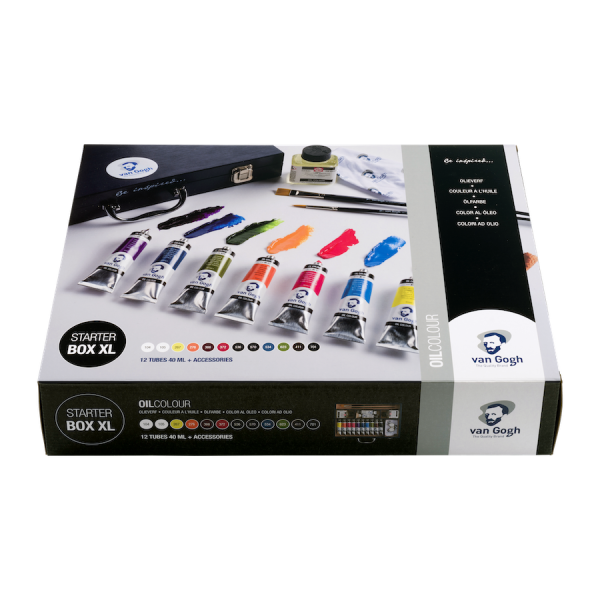 Van Gogh Caja XL para Principiantes – Set de Pinturas al Óleo 12 x 40 ml + Accesorios