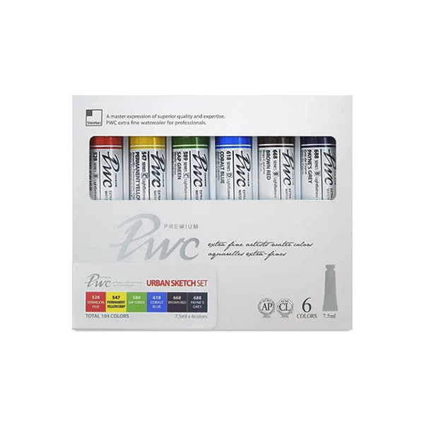 ShinHan PWC Extra Fine Watercolour – Urban Sketch Set 6 tubos de 7,5 ml