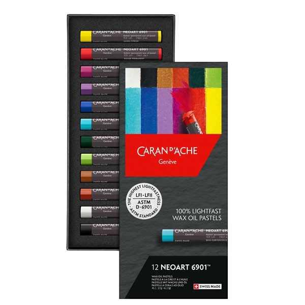 Caran d’Ache Neoart™ 6901 – Set de 12 Pasteles Profesionales al Óleo y Cera