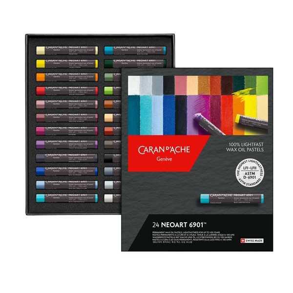 Caran d’Ache Neoart™ 6901 – Set de 24 Pasteles Profesionales al Óleo y Cera