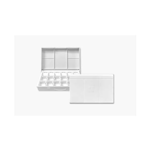 Paleta de Acuarela Vacía ShinHan Half Pan – 12 Medios Godets + 6 Mezcladores