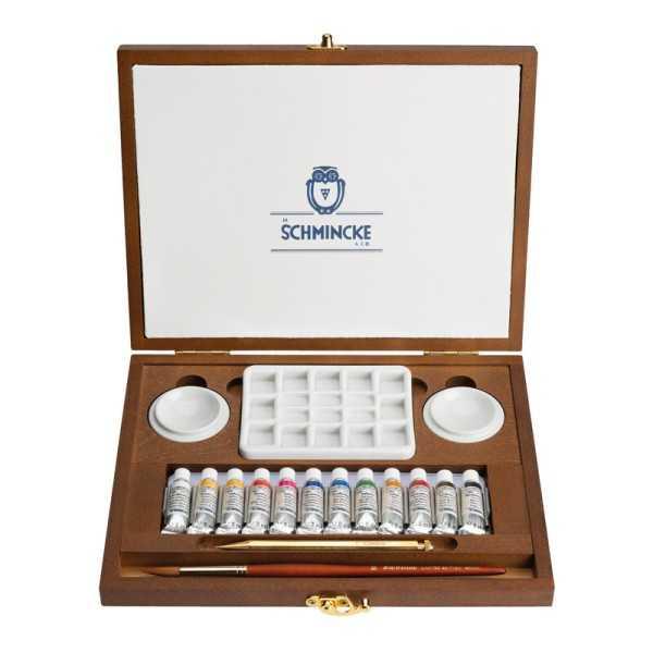 Schmincke HORADAM Aquarell Luxury Wooden Box – 12 tubos x 5 ml
