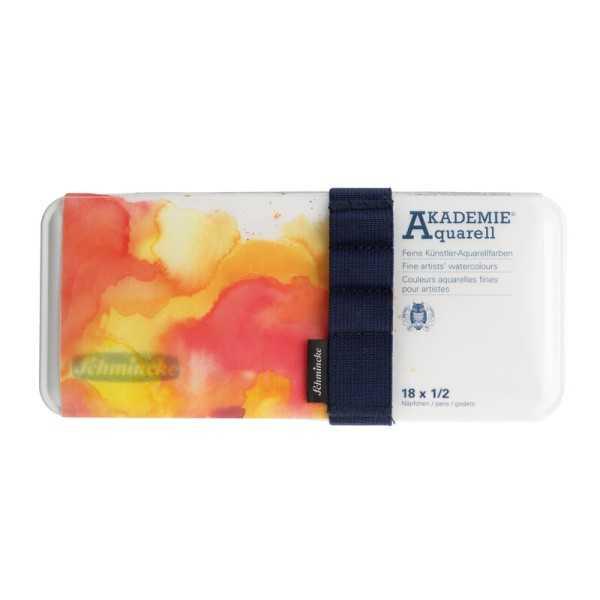 Schmincke AKADEMIE Watercolour Set – 18 medias pastillas