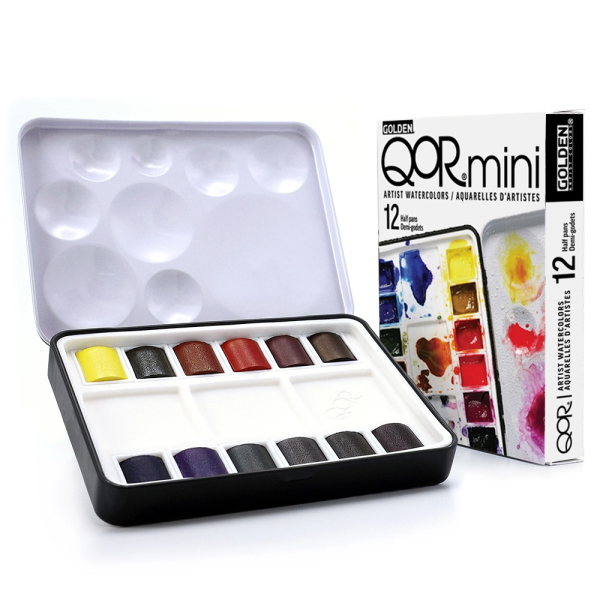QoR Mini – Set Acuarela Compacto 12 Media Pastillas